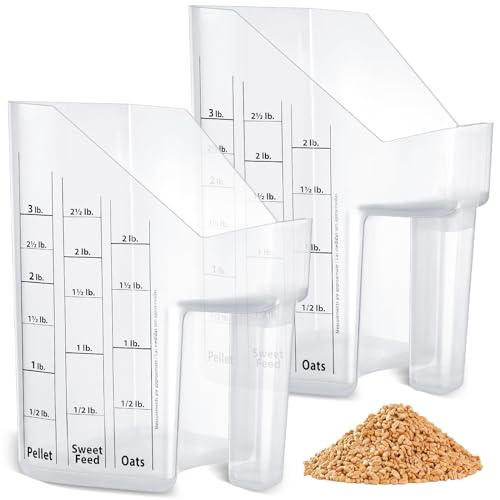 Uiifan Futterschaufel mit Maßen, 3 Quarts Kunststoff-Messschaufel, wiederverwendbar, Pelletschaufel für Pferde, Ziegen, Schafe, Rinder, Futterbedarf (4) von Uiifan