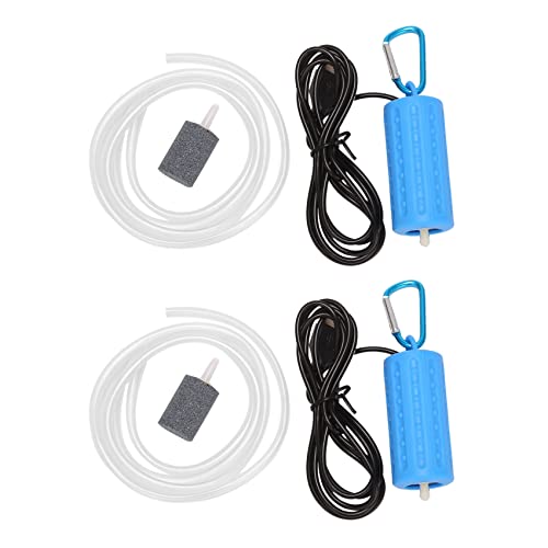 Uikdjgu 2X USB Mini Belüftungspumpe Luftpumpe Aquarium Belüfter Ultra Leise Mini Fisch Tank Zum Angeln Sauerstoffpumpe —— Blau von Uikdjgu