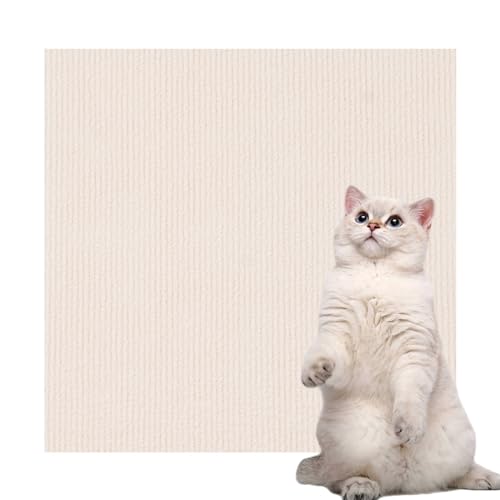 Uixxducc DIY Selbstklebend Kratzmatte Katze Kratzpads für Katzen Kratzmatte Katze Sofa Katzen Wand,Kratzteppich Kratzschutz Sofa (Cremefarben,30 * 100cm) von Uixxducc