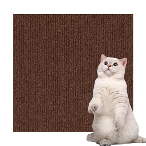 Uixxducc DIY Selbstklebend Kratzmatte Katze Kratzpads für Katzen Kratzmatte Katze Sofa Katzen Wand,Kratzteppich Kratzschutz Sofa (Dunkelbraun,40 * 100cm) von Uixxducc