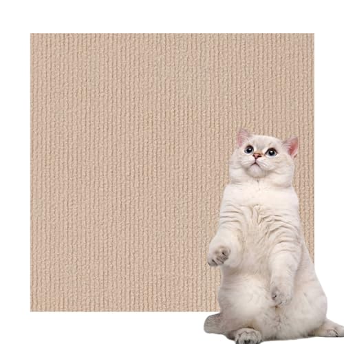 Uixxducc DIY Selbstklebend Kratzmatte Katze Kratzpads für Katzen Kratzmatte Katze Sofa Katzen Wand,Kratzteppich Kratzschutz Sofa (Khaki,40 * 200cm) von Uixxducc