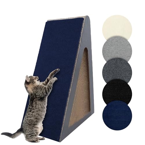 Uixxducc Kratzmatte Katze, Kratzmatte Selbstkleben, Kratzpads für Katzen, Katzenkratzmatte DIY Trimmbarer Teppich Kratzteppich AntiKratz Tape für Möbel Sofa Wand Tür Schutz (60x100cm,Dunkelblau) von Uixxducc