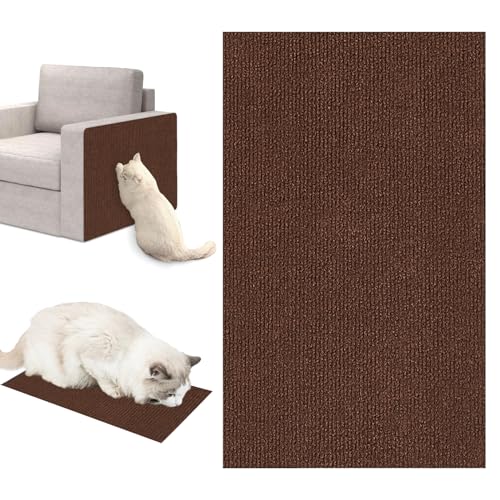 Uixxducc Kratzmatte Selbstkleben,Kratzpads für Katzen, Kratzteppich Katze Kratzbretter Sofa, Katzen Wand, DIY Climbing Cat Scratcher für Schützt Teppiche Sofa Möbelschutz (Braun,30x100cm) von Uixxducc