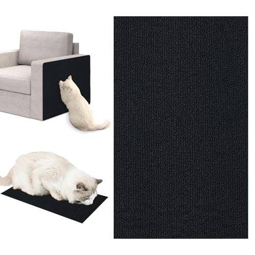 Uixxducc Kratzmatte Selbstkleben,Kratzpads für Katzen, Kratzteppich Katze Kratzbretter Sofa, Katzen Wand, DIY Climbing Cat Scratcher für Schützt Teppiche Sofa Möbelschutz (Schwarz,30x100cm) von Uixxducc