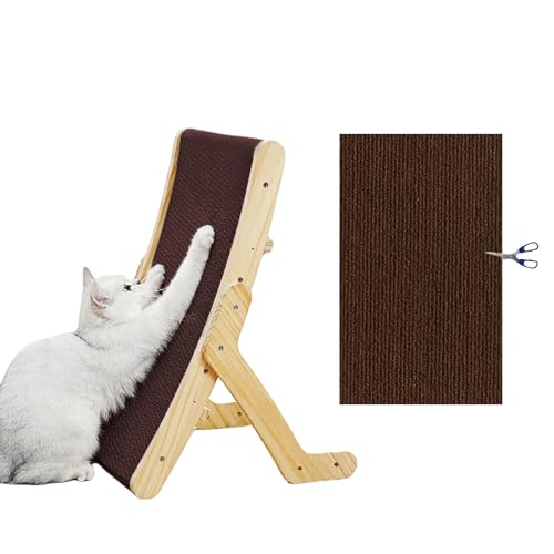 Uixxducc Kratzmatte Selbstkleben Katzenkratzmatten, Abriebfest Multifunktional Kratzpads für Katzen, Kratzmatte Katze Sofa, kratzmatte Katze Wand, DIY Climbing Cat Scratcher (40x100cm,Braun) von Uixxducc