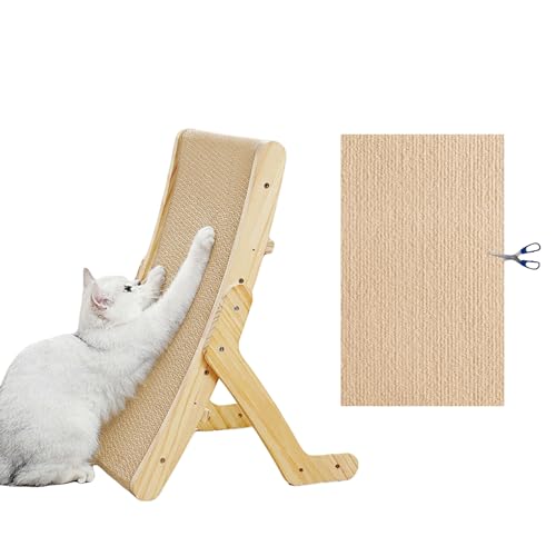 Uixxducc Kratzmatte Selbstkleben Katzenkratzmatten, Abriebfest Multifunktional Kratzpads für Katzen, Kratzmatte Katze Sofa, kratzmatte Katze Wand, DIY Climbing Cat Scratcher (30x100cm,Khaki) von Uixxducc