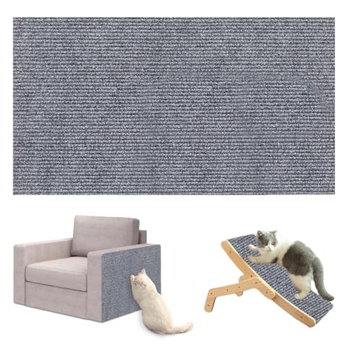 Uixxducc Selbstklebend Kratzmatte Katze, DIY Geschnitten Katze Kratzteppich für Sofa Wand Möbelschutz Kratzschutz Climbing Cat Scratcher Mat Tape Kratzpads (30x100cm,Hellgrau) von Uixxducc