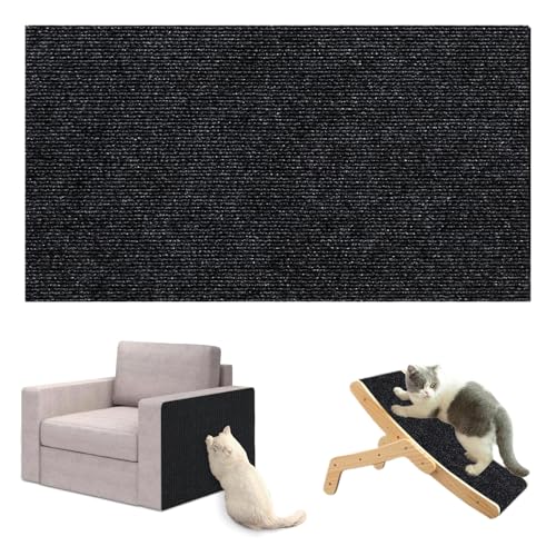 Uixxducc Selbstklebend Kratzmatte Katze, DIY Geschnitten Katze Kratzteppich für Sofa Wand Möbelschutz Kratzschutz Climbing Cat Scratcher Mat Tape Kratzpads (30x100cm,Schwarz) von Uixxducc