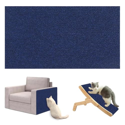 Uixxducc Selbstklebend Kratzmatte Katze, DIY Geschnitten Katze Kratzteppich für Sofa Wand Möbelschutz Kratzschutz Climbing Cat Scratcher Mat Tape Kratzpads (40x100cm,Blau) von Uixxducc