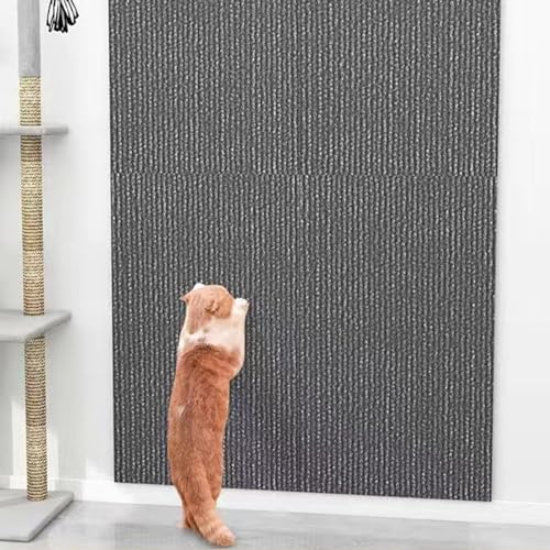 Uixxducc Selbstklebend Kratzmatte Katze Wand, Kratzteppich Katze, Kratzbretter Katze Wand, Kratzbrett Katzen, DIY Trimmbarer Teppich Matte Pad (30x100cm,Dunkelgrau) von Uixxducc