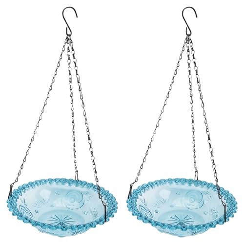 Ujjdwiurgh Vogelfutterspender zum Aufhängen in Form Einer Vogelblume, Vogelbad für Dekoration im Garten oder im Freien, Vogelfutterspender, Zubehör, Blau Ujjdwiurgh Vogelfutterspender zum Aufhängen in Form Einer Vogelblume, Vogelbad für Dekoration im Garten oder im Freien, Vogelfutterspender, Zubehör, Blau von Ujjdwiurgh