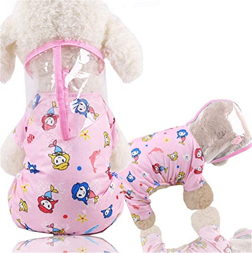 Ulalaza Kleiner Hunderegenmantel mit Kapuze Wasserdichtes Puppy Jacket Pet Rainwear Kostüm von Ulalaza