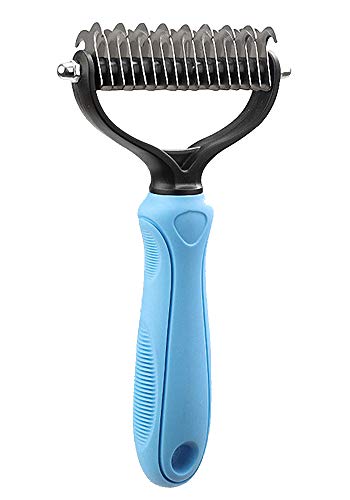 Ulalaza Pet Grooming Brush Professionelle Demattierung Pelz Kamm Deshedding Tool Haarentfernung Rechen Schuppen Undercoat Verwicklungen für Hunde Katzen von Ulalaza