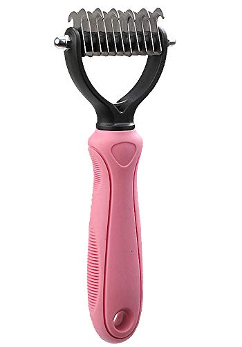 Ulalaza Pet Grooming Brush Professionelle Demattierung Pelz Kamm Deshedding Tool Haarentfernung Rechen Schuppen Undercoat Verwicklungen für Hunde Katzen von Ulalaza