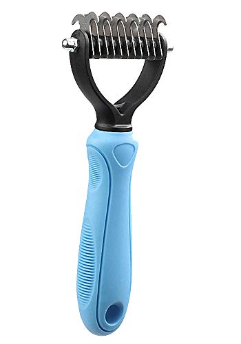 Ulalaza Pet Grooming Brush Professionelle Demattierung Pelz Kamm Deshedding Tool Haarentfernung Rechen Schuppen Undercoat Verwicklungen für Hunde Katzen von Ulalaza