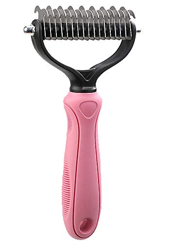 Ulalaza Pet Grooming Brush Professionelle Demattierung Pelz Kamm Deshedding Tool Haarentfernung Rechen Schuppen Undercoat Verwicklungen für Hunde Katzen von Ulalaza