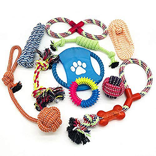 Ulalaza Pet Supply Natural ungiftig Seil Hundespielzeug - Hanf - Play Fetch - Tauziehen - Hundezahnen - Puppy Chew - 4 Pack von Ulalaza