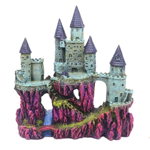 Ulifery Fairy Princess Gothic Castle Aquarium Dekorationen Glow Fish Tank Ornaments Large for Betta Hideout, Pink von Ulifery