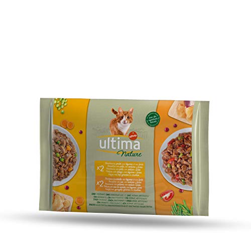 Ultima Nature Nassfutter für Katzen mit Hühnchen & Geflügel, 4 x 85 g, insgesamt 340 g von Ultima Nature