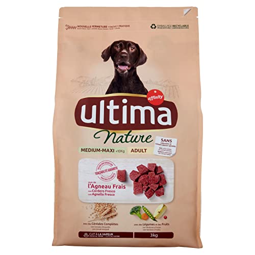 Ultima Nature Trockenfutter für Hunde, Erwachsene, Größe M, Maxi, Lamm, 3 kg von Ultima Nature