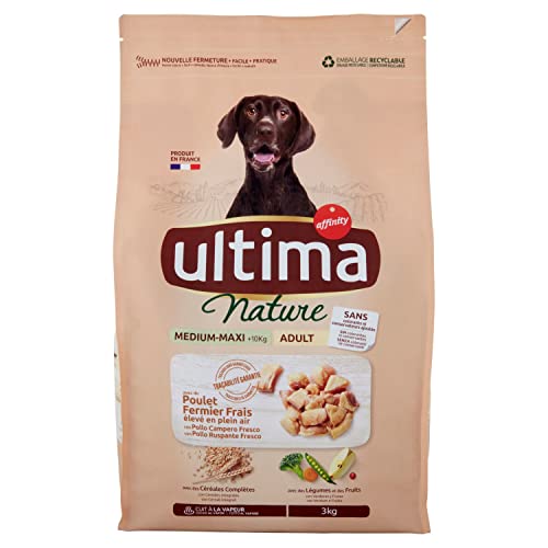 Ultima Nature Trockenfutter für Hunde/Erwachsene Medium/Maxi mit Huhn – 3 kg von Ultima Nature