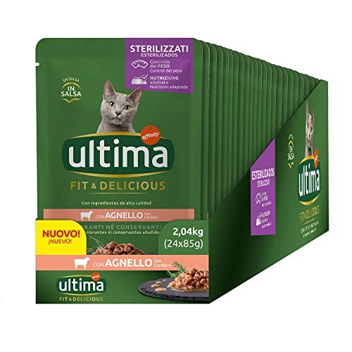 Ultima Fit & Delicious Nassfutter für Katzen mit Lamm: 24 Beutel à 85 g von Ultima