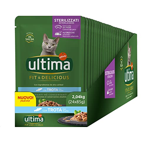 Ultima Nassfutter für Katzen Fit & Delicious mit Fore: 24 Beutel à 85 g von Ultima
