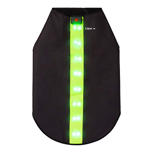 Groß Grün Haustier Kleidung led Hundemantel Einstellbar A ufladbarAtmungsaktiv Wasserabweisen Hundewarnweste led Hundeweste Reflektierend led Jacke Hunde Weste led Regenmantel Hund Wasserdicht von UltraByEasyPeasyStore