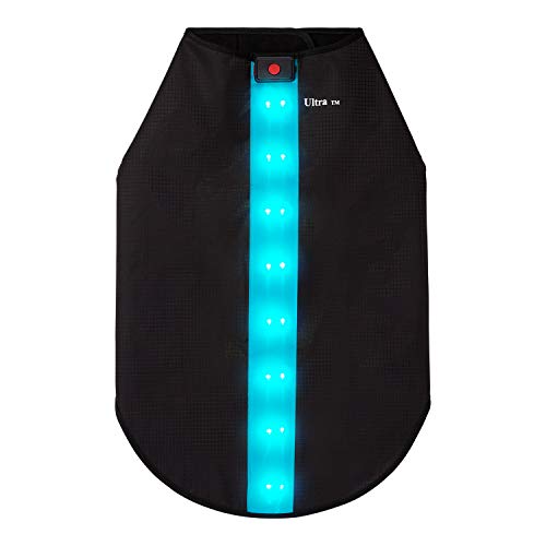 Klein Blau Haustier Kleidung led Hundemantel Einstellbar A ufladbarAtmungsaktiv Wasserabweisen Hundewarnweste led Hundeweste Reflektierend led Jacke Hunde Weste led Regenmantel Hund Wasserdicht von UltraByEasyPeasyStore