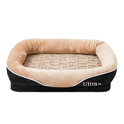 Ultra Kleines Hundebett aus Memory-Schaum Orthopädisches Hundebetten Ideales Hundekissen für Kisten Maschinenwaschbarer Bezug Luxuriös Weich Kuschelig Couchbett Orthopädische Hundebetten von UltraByEasyPeasyStore