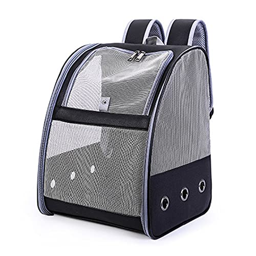 Umerk Vogelkäfige Birdcage Atmungsaktive Sling Rucksack Faltbare leichte leichte Outdoor-Reise multifunktional Pu. Mesh Pet Parrot-Papagei-Tasche(BK) von Umerk