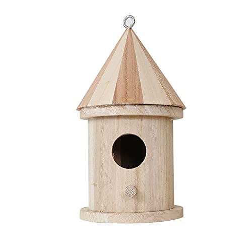 Umerk Vogelkäfige DIY. Vogel Nest Holz Haus Nest Vogel Zuchtkasten Vogel Papagei Zucht Dekorative Käfige Haustiere Zubehör Hängen Vogelzuführer Home (Color : Round) von Umerk