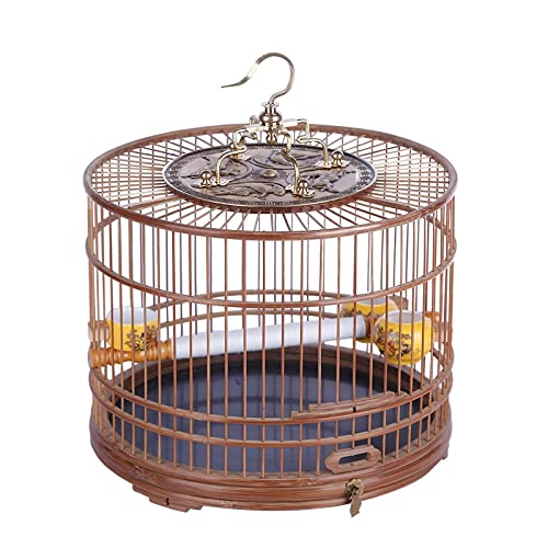 Umerk Vogelkäfige Schubladenart Birdcage Bambus Birdcage Zizhu Käfig Bambuskäfig Bambuskäfig Rundkäfig Vogelhaus Große Vogelkäfig(QN002 Gauze) von Umerk