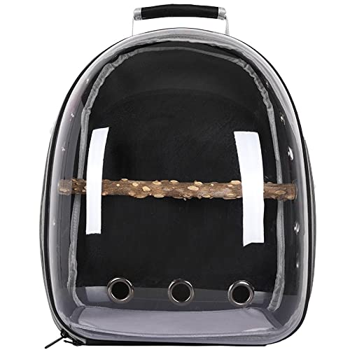 Umerk Vogelkäfige Tragbarer Vogelkäfig Papageiträger Rucksack Reisetasche mit Prech und Feeder Acryl transparent 360 ° Sightseeing Pet Zubehör(Type A2) von Umerk