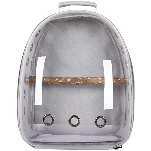 Umerk Vogelkäfige Tragbarer Vogelkäfig Papageiträger Rucksack Reisetasche mit Prech und Feeder Acryl transparent 360 ° Sightseeing Pet Zubehör(Type A5) von Umerk