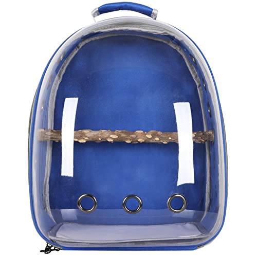 Umerk Vogelkäfige Tragbarer Vogelkäfig Papageiträger Rucksack Reisetasche mit Prech und Feeder Acryl transparent 360 ° Sightseeing Pet Zubehör(Type A6) von Umerk