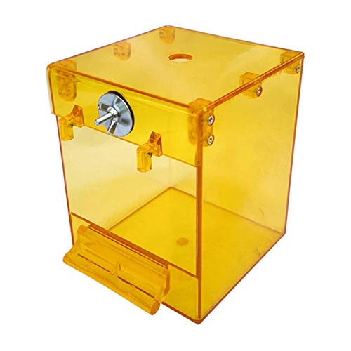 Umerk Vogelkäfige Transparenter Vogelkäfig Vogel Papagei Birdcage Vogel Water Feeder Badekasten Tragbar for Haustierbrids Dusche Box Hängen Kakadu (Color : Yellow) von Umerk