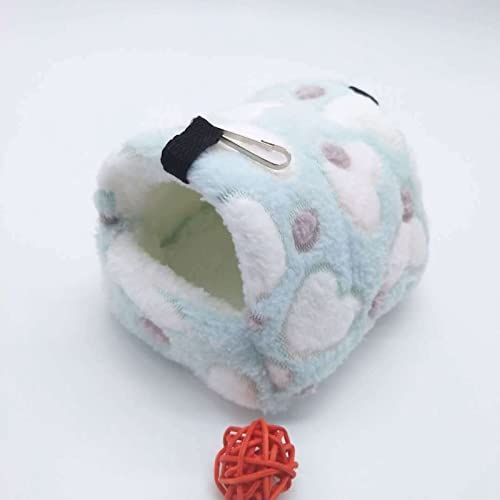 Umerk Vogelkäfige Winter Warmer Vogelkäfig Papagei Baumwolle Nest Papagei Nest Budgie for Hängematten Käfig Hütte Zelt Bett Hängen Höhle Pet Produkte(Blue,L 17x15cm) von Umerk