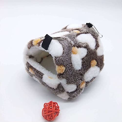 Umerk Vogelkäfige Winter Warmer Vogelkäfig Papagei Baumwolle Nest Papagei Nest Budgie for Hängematten Käfig Hütte Zelt Bett Hängen Höhle Pet Produkte(Coffee,L 17x15cm) von Umerk