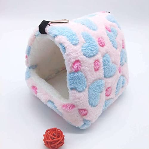 Umerk Vogelkäfige Winter Warmer Vogelkäfig Papagei Baumwolle Nest Papagei Nest Budgie for Hängematten Käfig Hütte Zelt Bett Hängen Höhle Pet Produkte(Pink Blue,M 14x12cm) von Umerk