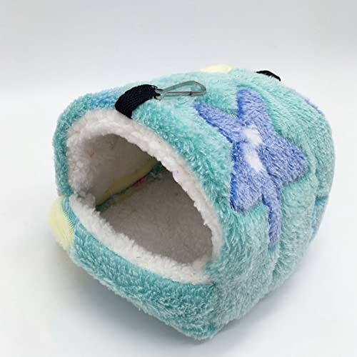 Umerk Vogelkäfige Winter Warmer Vogelkäfig Papagei Baumwolle Nest Papagei Nest Budgie for Hängematten Käfig Hütte Zelt Bett Hängen Höhle Pet Produkte(Starfish Green,L 17x15cm) von Umerk