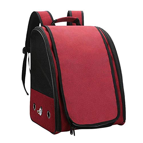 Vogelkäfige Pet Papagei Rucksack Bird Travel Carrier Outerdoor Vogel Transportkäfig Atmungsaktive Papagei Ausgehen Rucksack Reisen Wandern Vogelhaus(Red) von Umerk