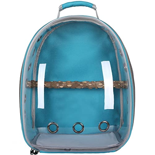 Vogelkäfige Tragbarer Vogelkäfig Papageiträger Rucksack Reisetasche mit Prech und Feeder Acryl transparent 360 ° Sightseeing Pet Zubehör(Type A1) von Umerk