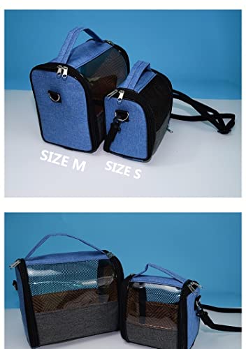 Vogelkäfige Warm Pet Vogel Träger Leichter Papageikäfig Tragbar mit Plüsch Zuckergleiter Rucksack Hamster Tasche for Kleintiere Zubehör(Blue,S) von Umerk