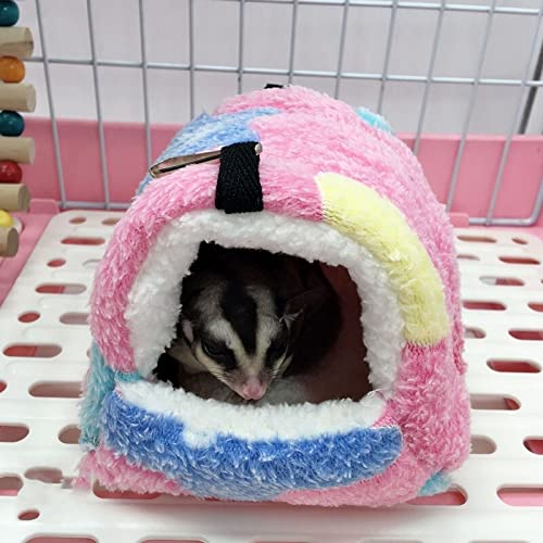 Vogelkäfige Winter Warmer Vogelkäfig Papagei Baumwolle Nest Papagei Nest Budgie for Hängematten Käfig Hütte Zelt Bett Hängen Höhle Pet Produkte(Starfish Pink,L 17x15cm) von Umerk