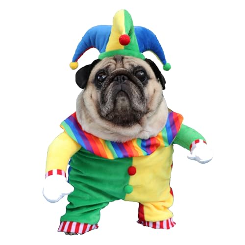 Umimiss Hundekostüm, Hundekleidung, Haustierkostüm, Halloween, Cosplay für Hunde, Halloween, Weihnachten, Clown-Kostüm, lustig, lustig, für Hunde und Katzen, kreatives Kostüm, aufrechtes Kostüm, von Umimiss