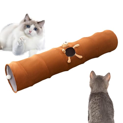 Umiocns Pet Tube Toys | Katzenspielspielzeug mit Spielball und Guckloch | Faltbarer Haustiertunnel für Kaninchen, Kätzchen, Frettchen, Welpen von Umiocns