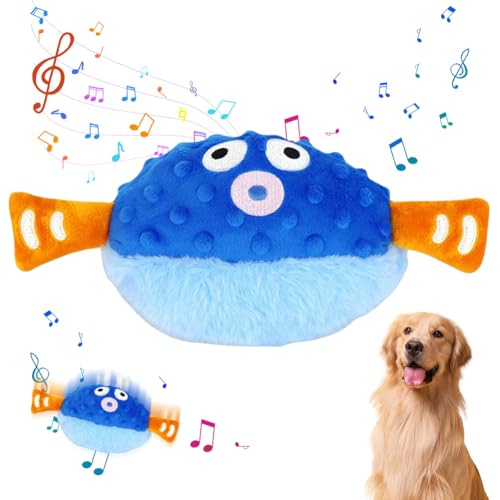 Umllpet Bewegendes Hundespielzeug, Interaktives Haustier-Plüschspielzeug, Ungiftig Bissfest Selbstrollender Ball Hund Active Moving Pet Plush Toy Sprechendes Trainingsball für Haustier Hunde von Umllpet