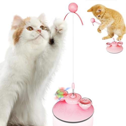 Umllpet Interaktives Katzenspielzeug, 3 in 1 Katzenangel Stabil mit Glühende Ball und Katzenminze Ball, Kätzchen Zauberstab Spielzeug, Cat Toys Katzen Spielsachen Kitten Spielzeug Abnehmbar von Umllpet