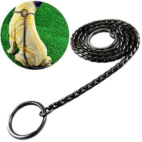 Umysky Dog P-Schlangenkette, verchromtes Metall, vollständig garantiert gegen Rost, Anlaufen oder Bruch, empfohlen für professionelles Training (schwarz, 5 x 75 cm) von Umysky